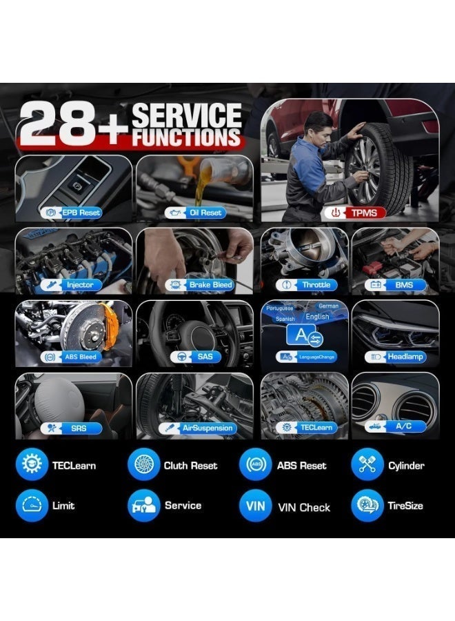 أوتل جهاز فحص سيارات أوتيل Autel MaxiCheck MX808 S TS لفحص جميع أنظمة السيارة مع برمجة حساسات الإطارات TPMS - Image 3